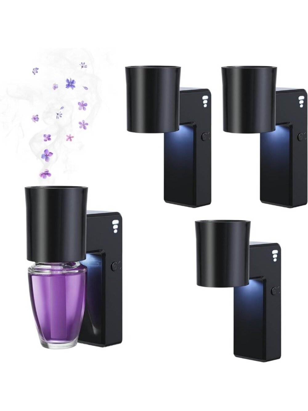 4 PCS Adjustable Wall Fragrance Diffuser with Night Light & Essential Oil Plug
